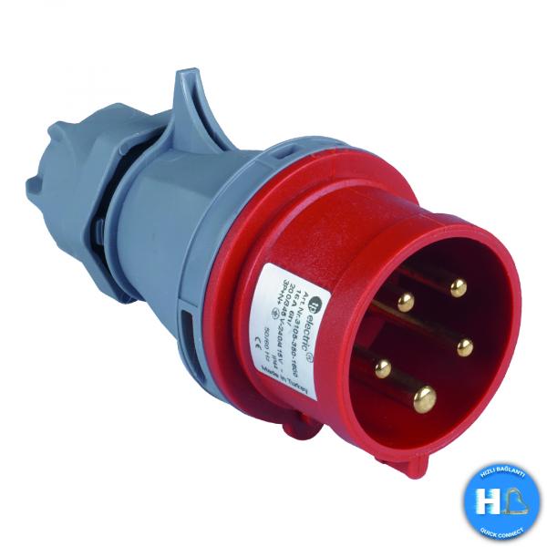 CEE Stecker mit QuickConnect 5P 16A 6h IP44